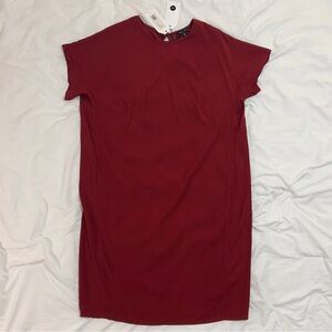 Universal Standard Isabelle Luxe Twill Sheath Dress Deep Red  | NWT | XS